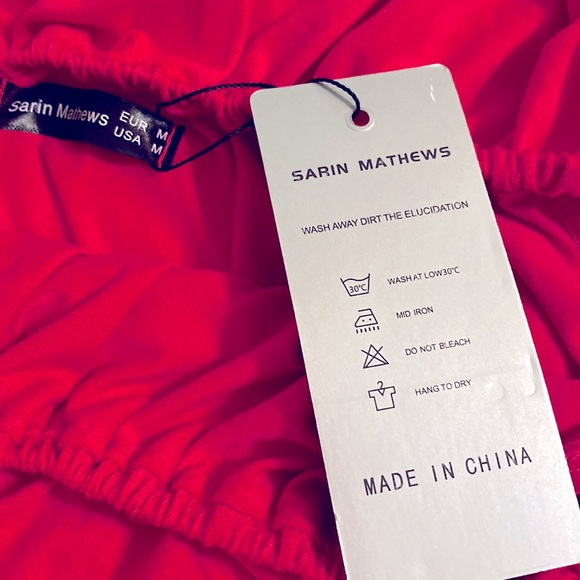 WOMENS OFF THE SHOULDER RUFFLE DRESS Size med SIDE SPLIT MAXI DRESS WITH POCKETS - Picture 6 of 14